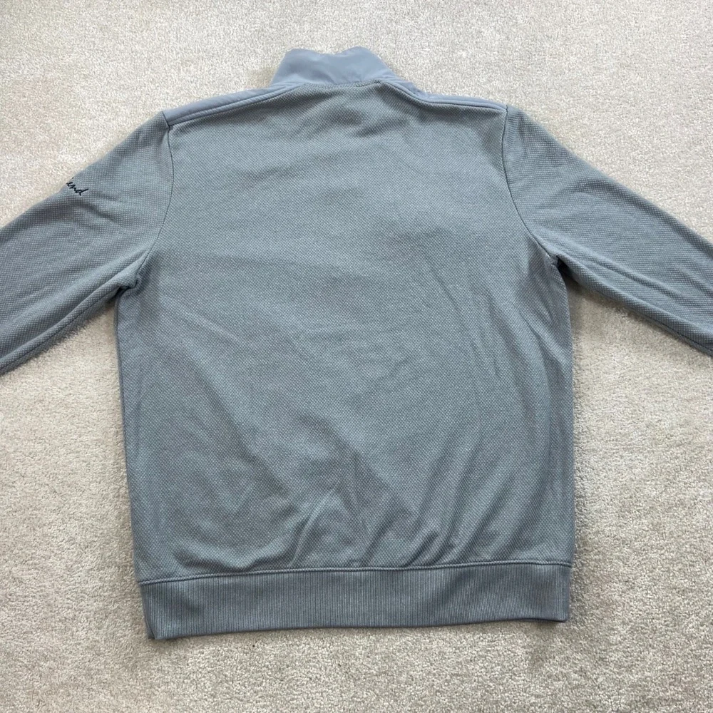Under Armour Storm Golf Pullover Mens Large Gray Snap Mock Neck Teal Bend Logo